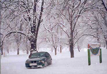 Weihnachten 2000 im tiefverschneiten Stadtpark